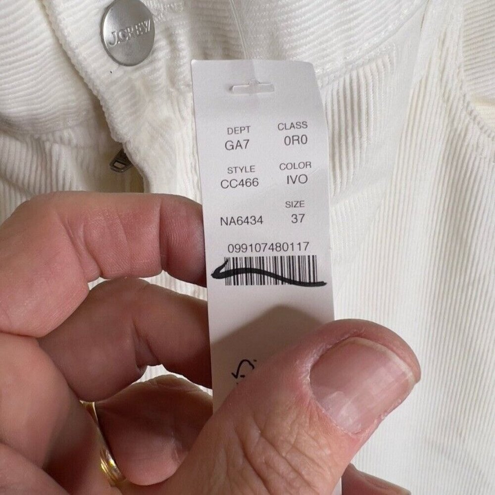 J.Crew $148 Loose Straight Corduroy Pant in Ivory Size 37 CC466 - Picture 7 of 9